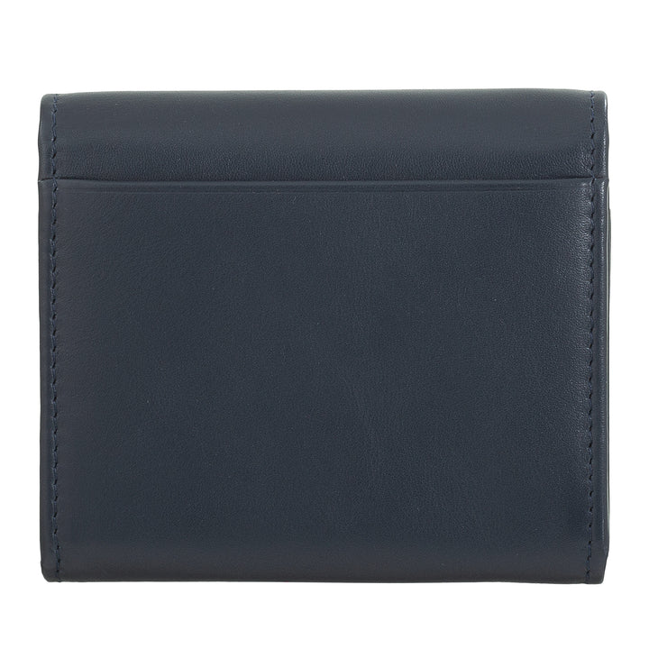 DUDU Mini Portafoglio Donna Slim in Vera Pelle con Portamonete Zip, Chiusura a Bottone, Portafogli Colorato Compatto