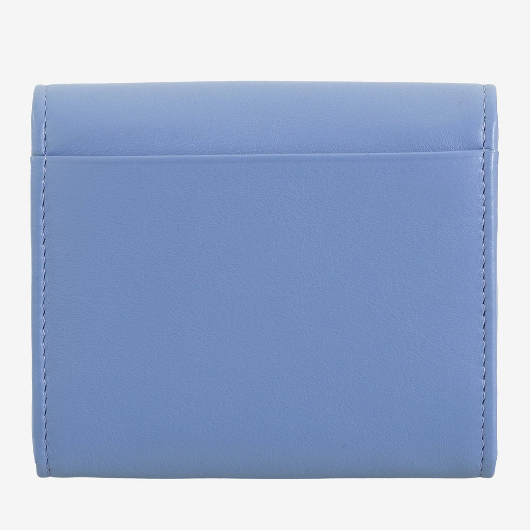 DUDU Mini Portafoglio Donna Slim in Vera Pelle con Portamonete Zip, Chiusura a Bottone, Portafogli Colorato Compatto