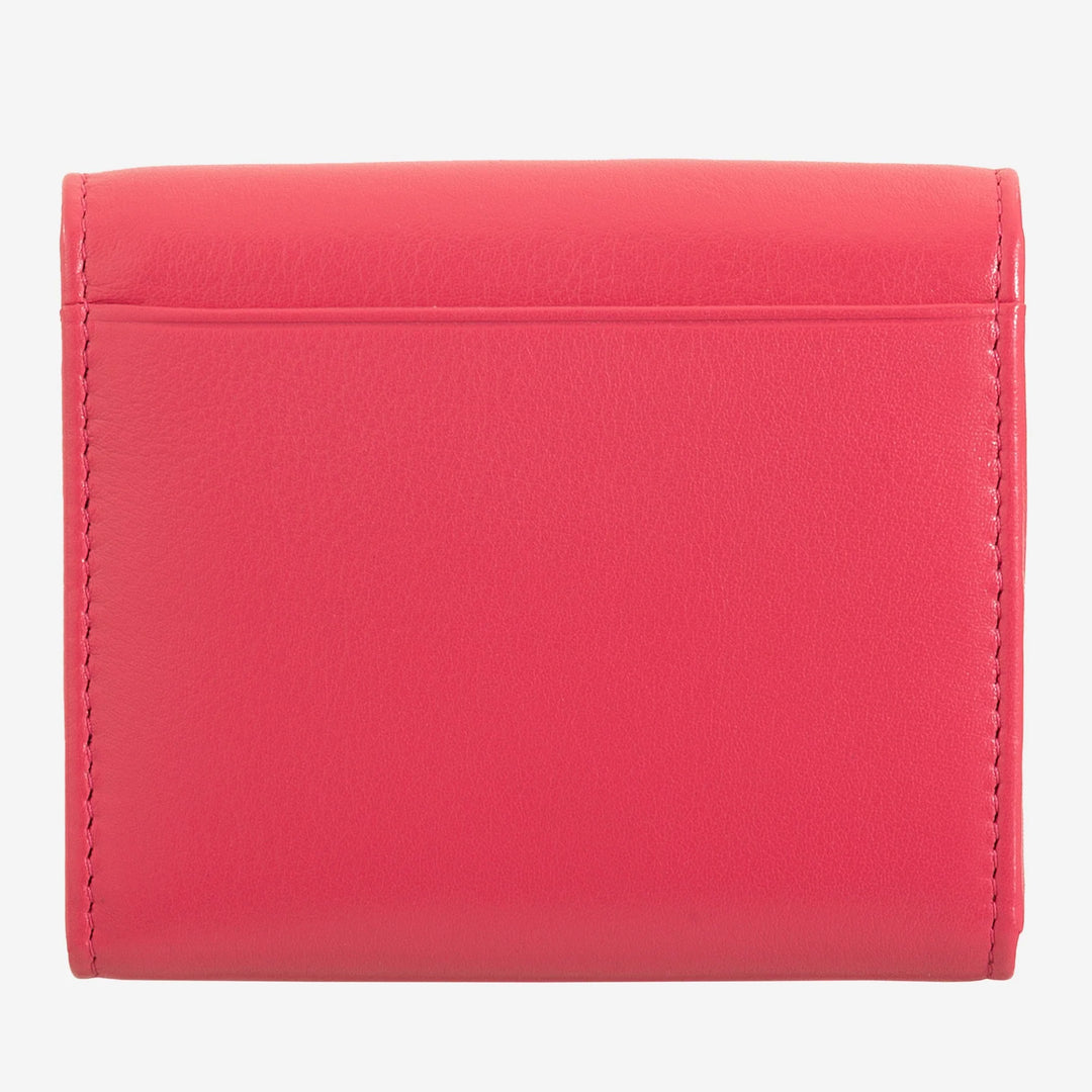 DUDU Mini Portafoglio Donna Slim in Vera Pelle con Portamonete Zip, Chiusura a Bottone, Portafogli Colorato Compatto