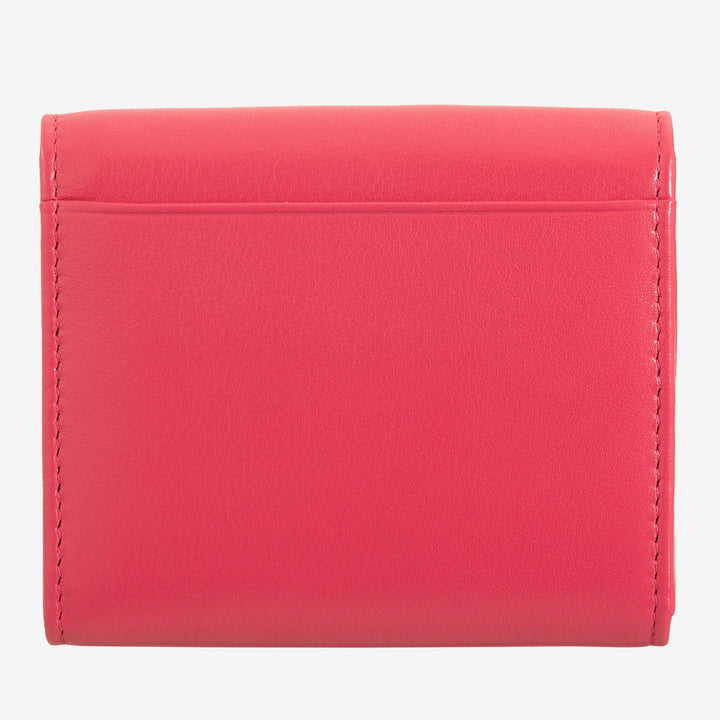 DUDU Mini Portafoglio Donna Slim in Vera Pelle con Portamonete Zip, Chiusura a Bottone, Portafogli Colorato Compatto