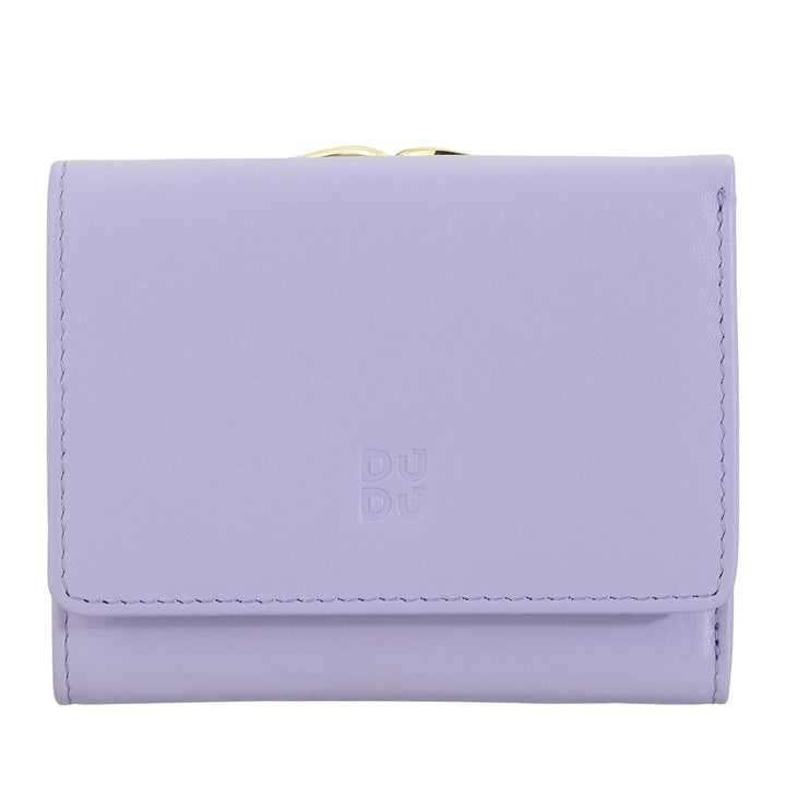 DUDU Portafoglio Donna Piccolo in Pelle RFID con Portamonete a Clic Clac Compatto 6 Porta Carte Tessere