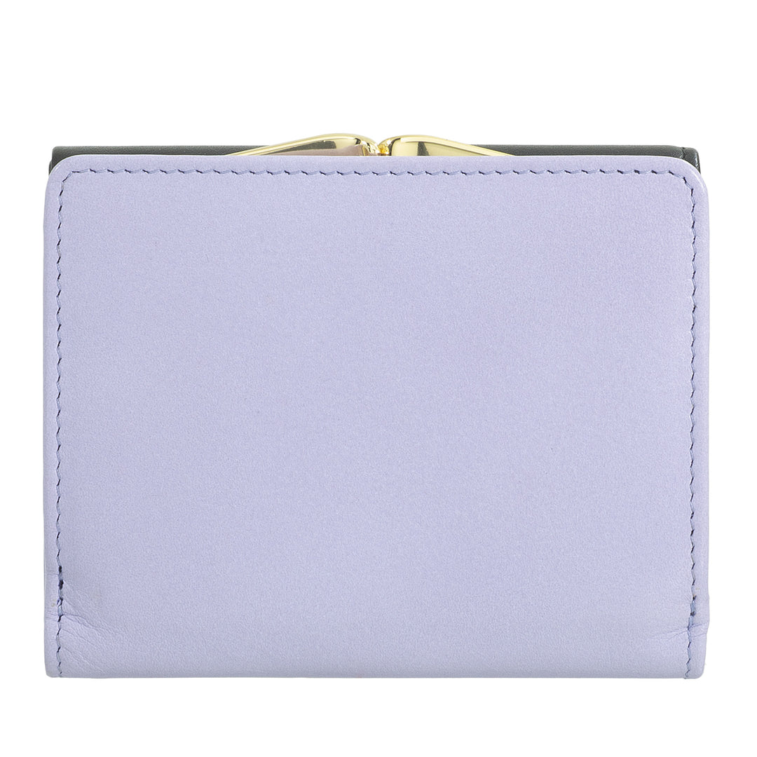 DUDU Portafoglio Donna Piccolo in Pelle RFID con Portamonete a Clic Clac Compatto 6 Porta Carte Tessere
