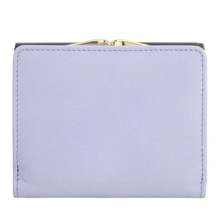 DUDU Portafoglio Donna Piccolo in Pelle RFID con Portamonete a Clic Clac Compatto 6 Porta Carte Tessere