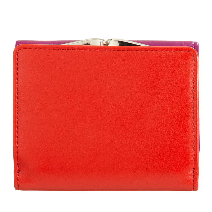 DUDU Portafoglio Donna Piccolo in Pelle RFID con Portamonete a Clic Clac Compatto 6 Porta Carte Tessere