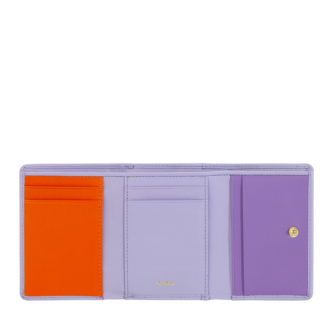 DUDU Portafoglio Donna Piccolo in Pelle RFID con Portamonete a Clic Clac Compatto 6 Porta Carte Tessere