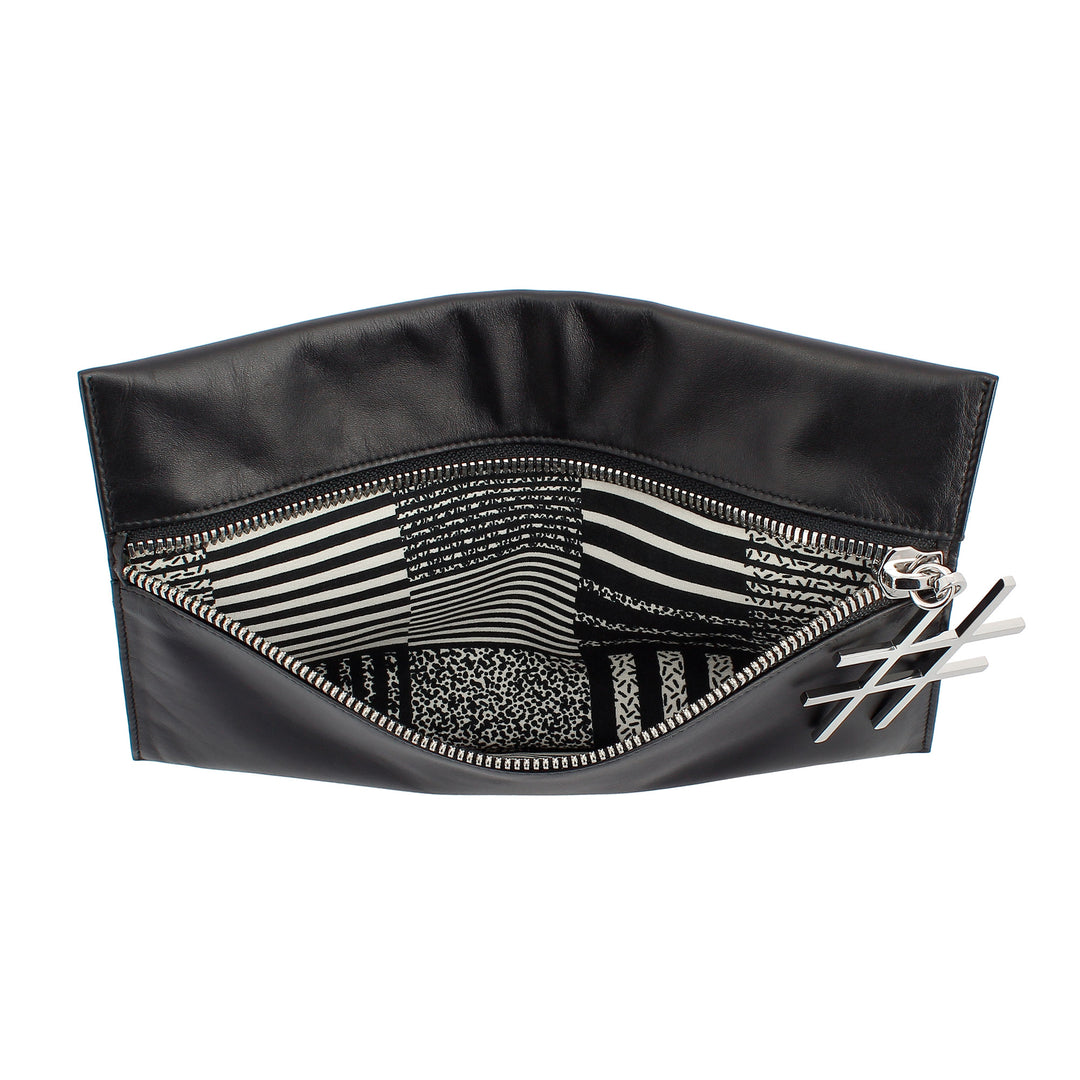 DUDU Pochette Donna Elegante in Pelle con Cerniera Zip Porta Trucchi Cellulare