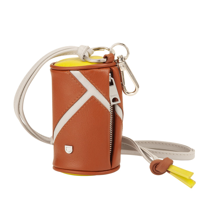 DUDU Custodia Porta Auricolari AirPods da Collo in Pelle con Cerniera – Mini Borsa Unisex con Laccio, Design Tennis Sportivo, per Chiavi e Monete