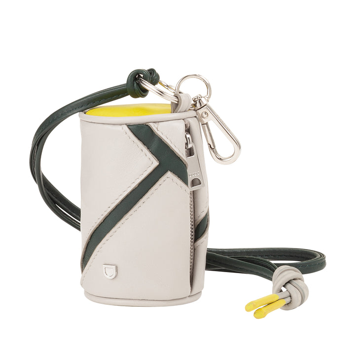 DUDU Custodia Porta Auricolari AirPods da Collo in Pelle con Cerniera – Mini Borsa Unisex con Laccio, Design Tennis Sportivo, per Chiavi e Monete