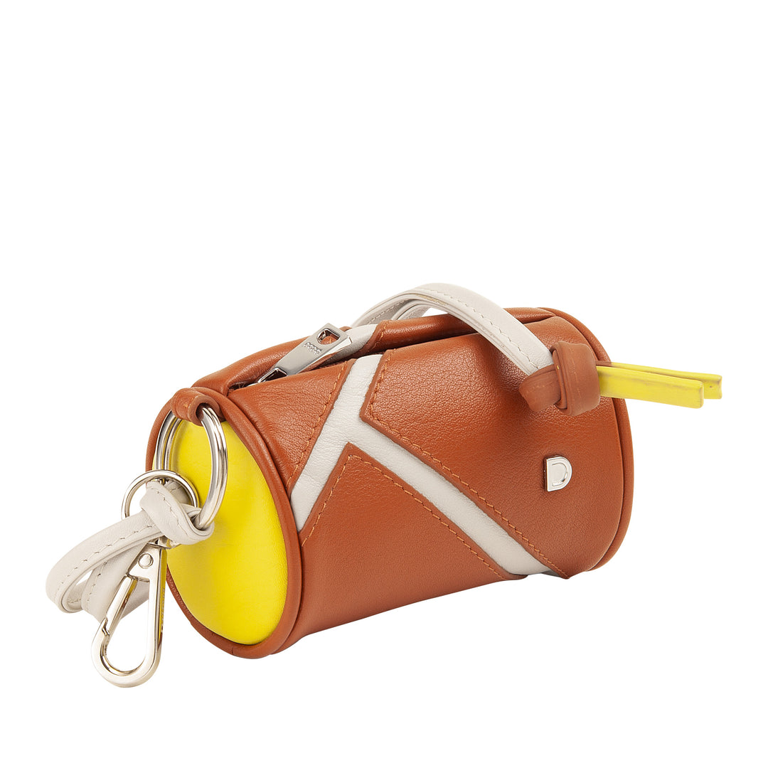 DUDU Custodia Porta Auricolari AirPods da Collo in Pelle con Cerniera – Mini Borsa Unisex con Laccio, Design Tennis Sportivo, per Chiavi e Monete