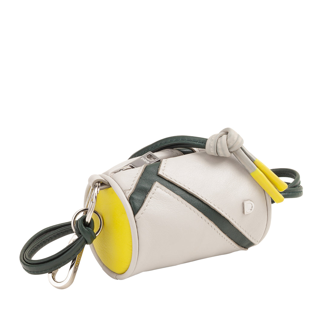 DUDU Custodia Porta Auricolari AirPods da Collo in Pelle con Cerniera – Mini Borsa Unisex con Laccio, Design Tennis Sportivo, per Chiavi e Monete