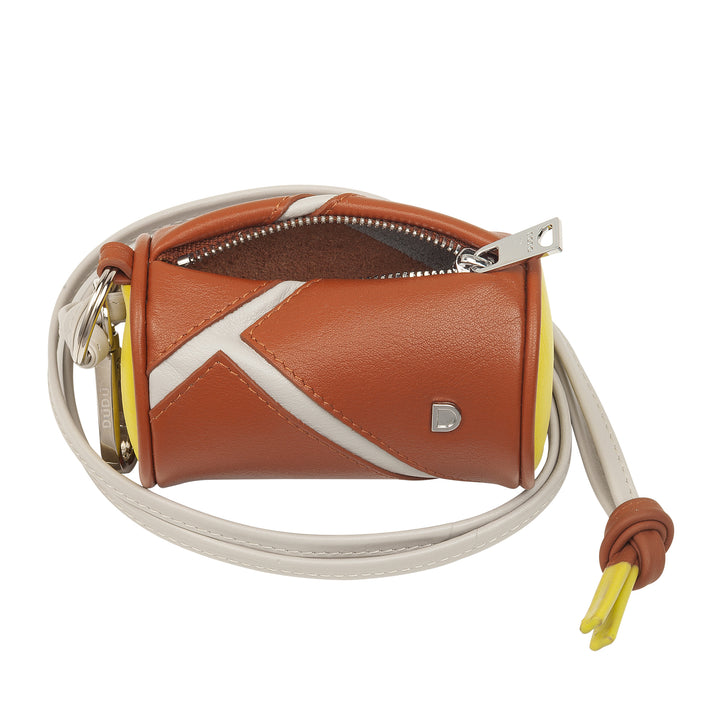 DUDU Custodia Porta Auricolari AirPods da Collo in Pelle con Cerniera – Mini Borsa Unisex con Laccio, Design Tennis Sportivo, per Chiavi e Monete