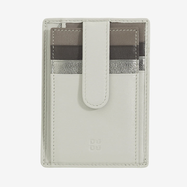 DUDU Porta Carte di Credito in Pelle Multicolore Sottile Slim Uomo Donna con 9 Slot e Chiusura di Sicurezza