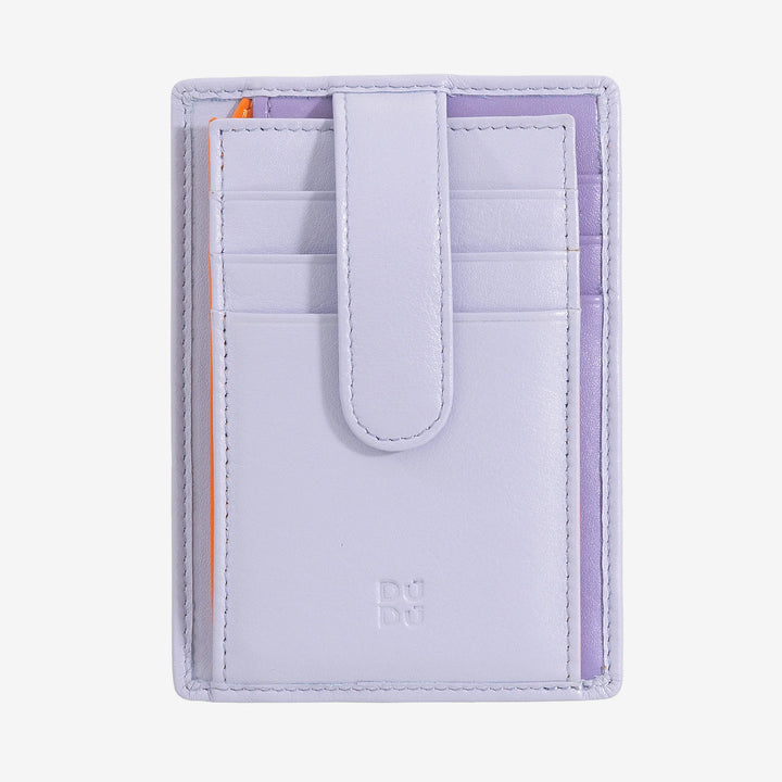 DUDU Porta Carte di Credito in Pelle Multicolore Sottile Slim Uomo Donna con 9 Slot e Chiusura di Sicurezza