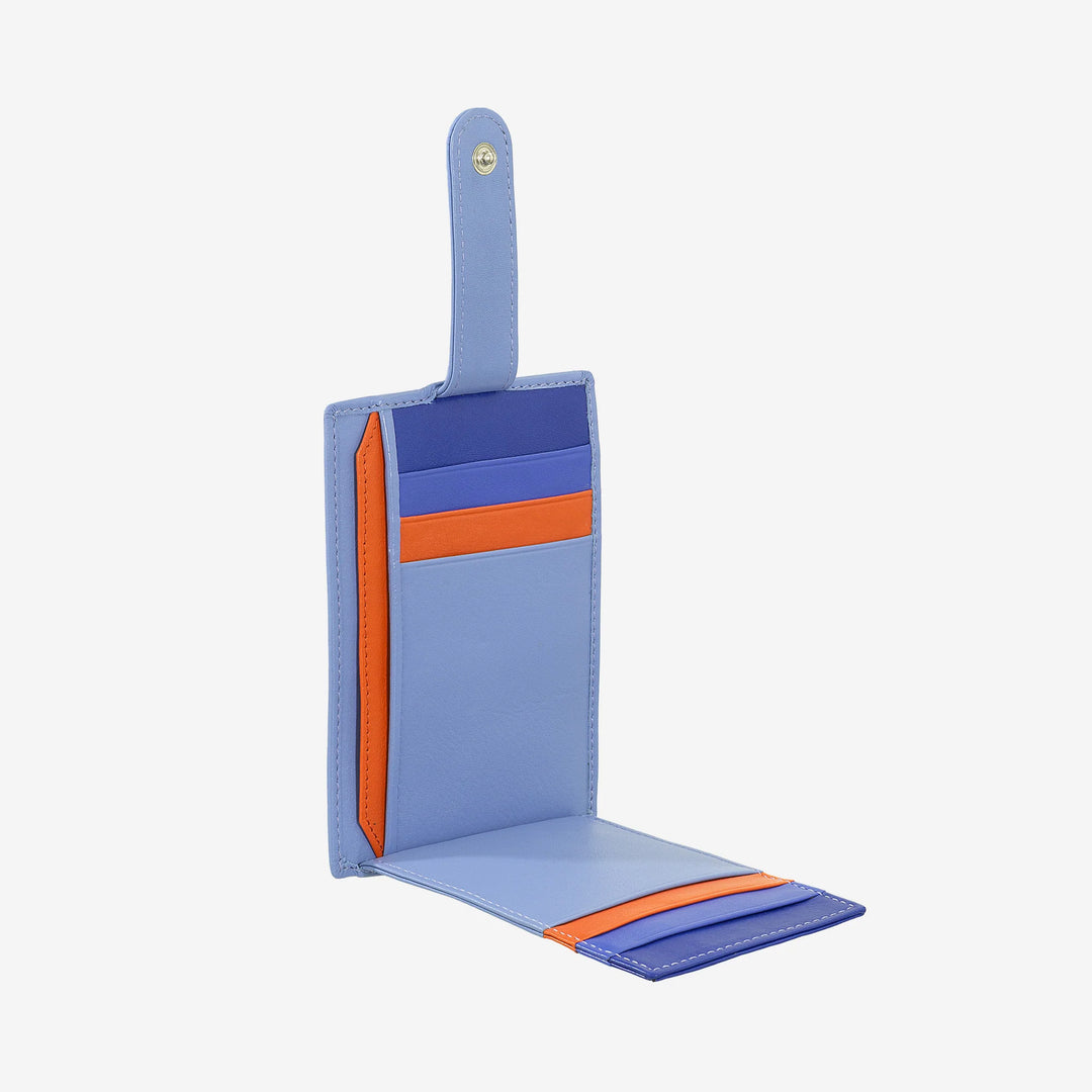 DUDU Porta Carte di Credito in Pelle Multicolore Sottile Slim Uomo Donna con 9 Slot e Chiusura di Sicurezza