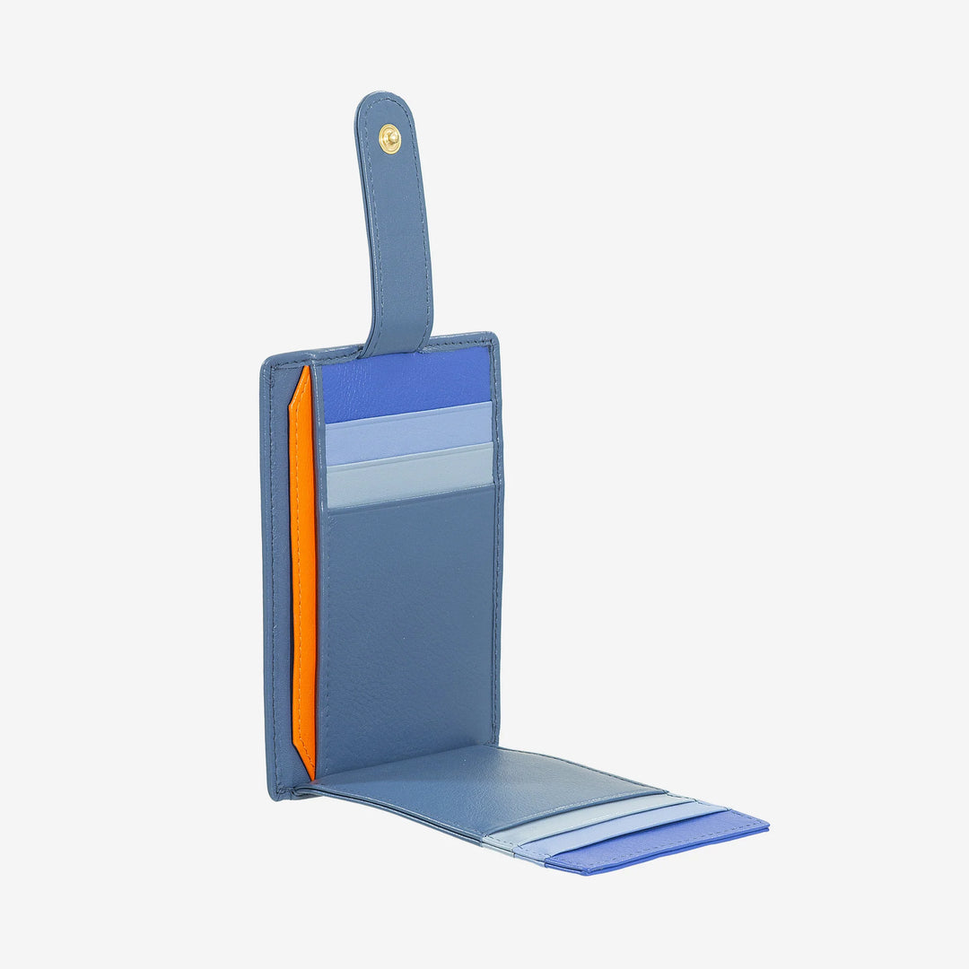 DUDU Porta Carte di Credito in Pelle Multicolore Sottile Slim Uomo Donna con 9 Slot e Chiusura di Sicurezza