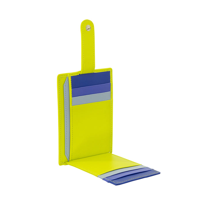 DUDU Porta Carte di Credito in Pelle Multicolore Sottile Slim Uomo Donna con 9 Slot e Chiusura di Sicurezza