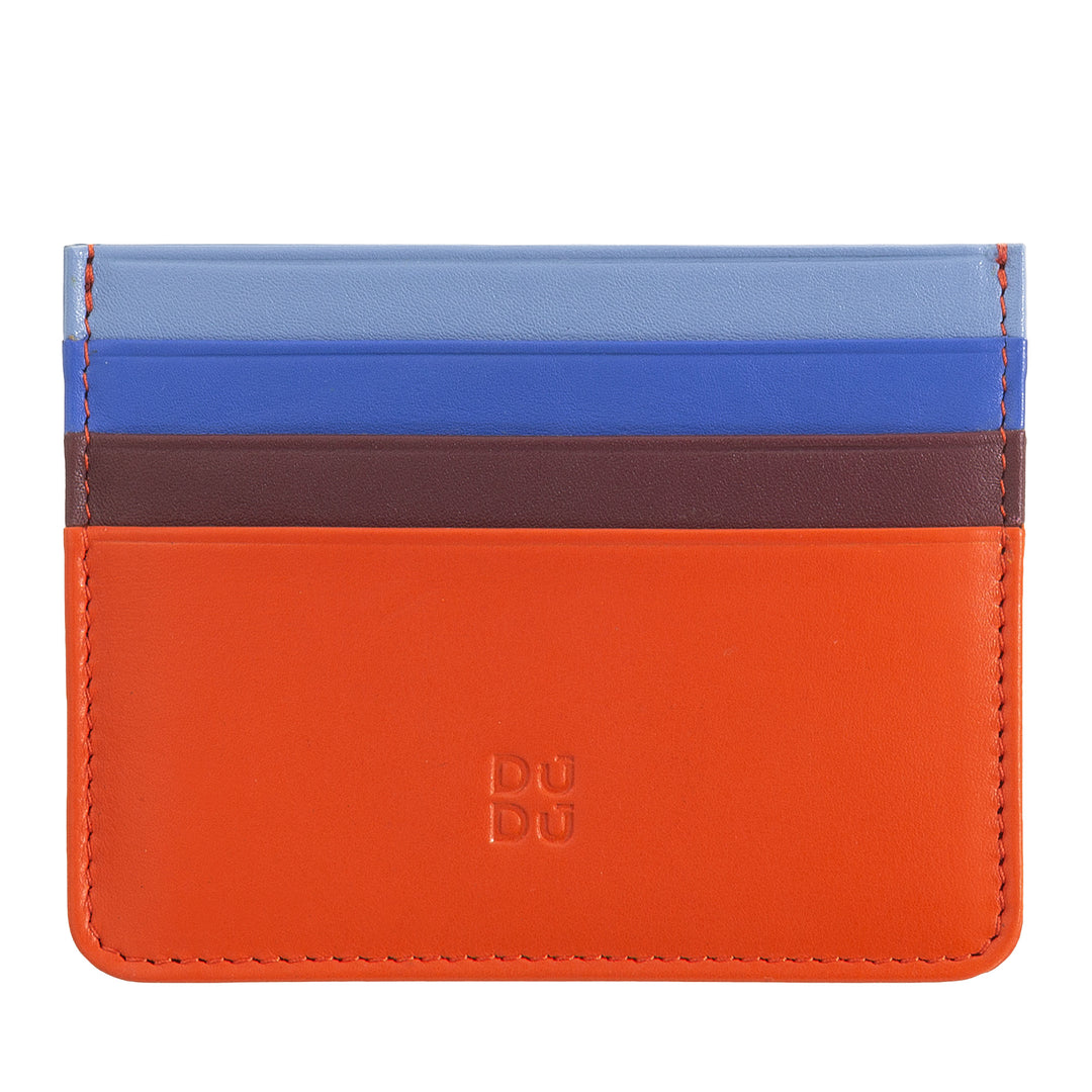 Porta carte di credito colorato in pelle Nappa 6 tasche DUDU