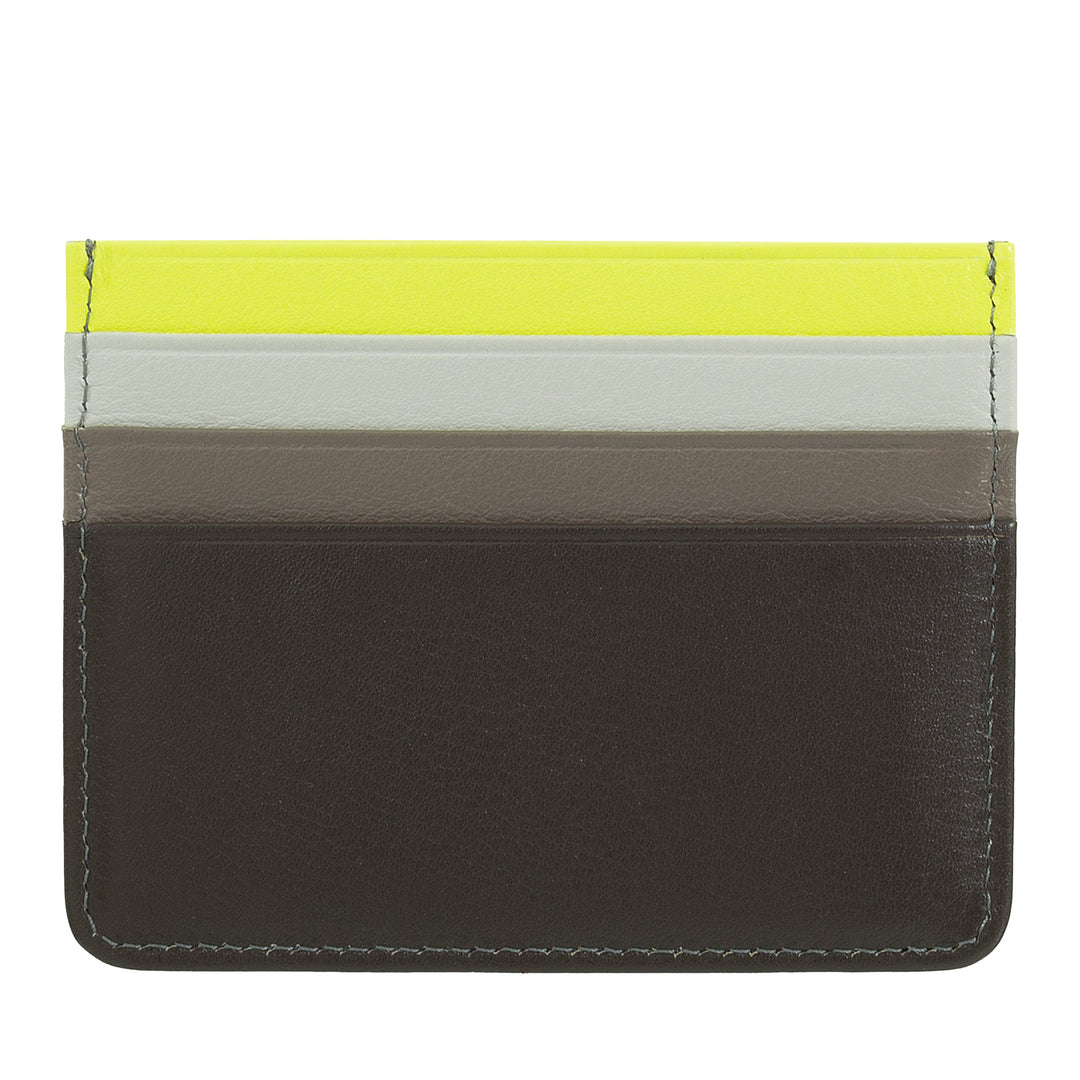 Porta carte di credito colorato in pelle Nappa 6 tasche DUDU