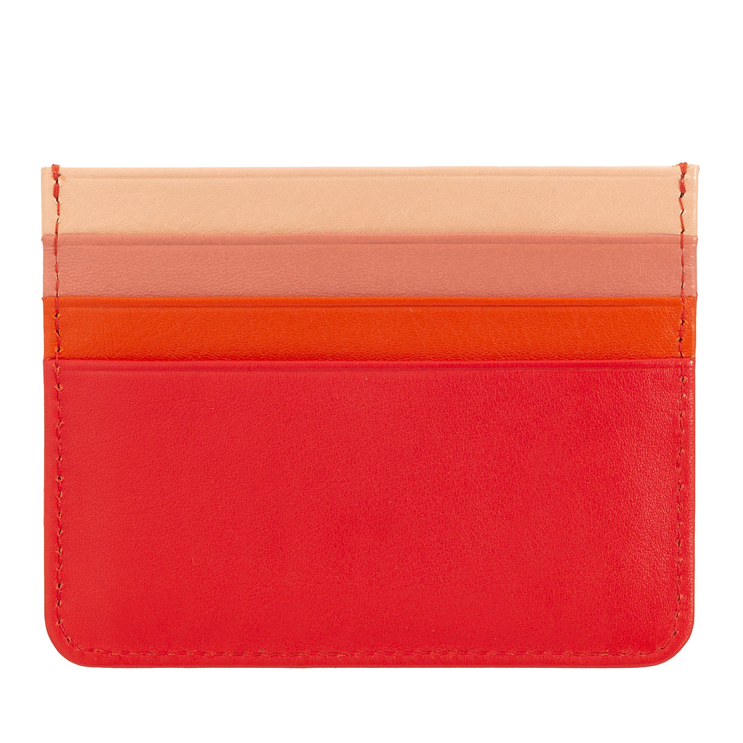 Porta carte di credito colorato in pelle Nappa 6 tasche DUDU