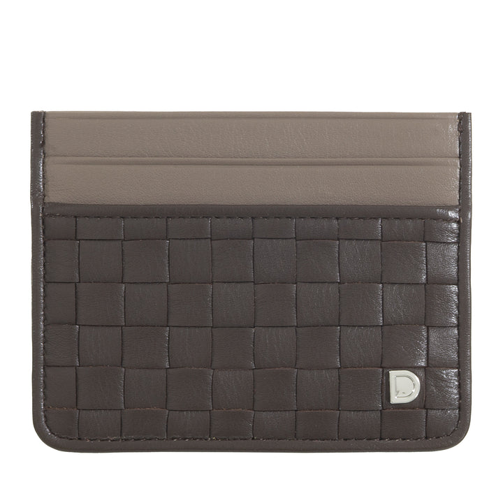 DUDU Porta Carte in Pelle Intrecciata Uomo Donna – Slim Card Holder Compatto Intrecciato, Design Elegante, Porta Carte di Credito Tascabile