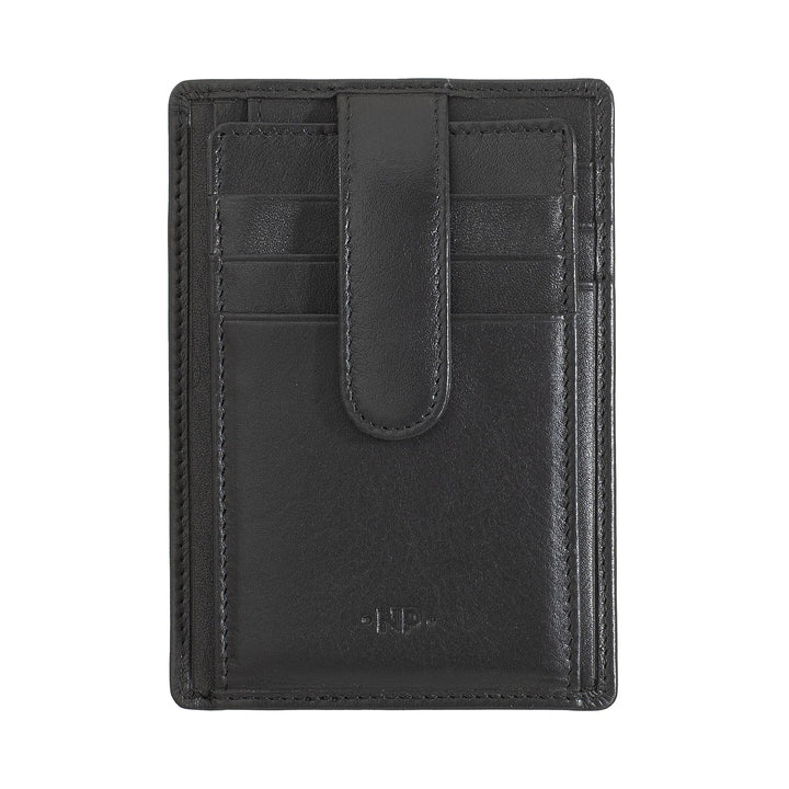 Nuvola Pelle Porta Carte di Credito Uomo Slim Ultrasottile in Pelle Nappa con Chiusura a Bottone
