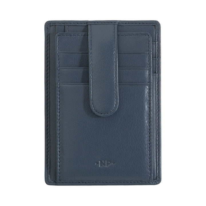 Nuvola Pelle Porta Carte di Credito Uomo Slim Ultrasottile in Pelle Nappa con Chiusura a Bottone