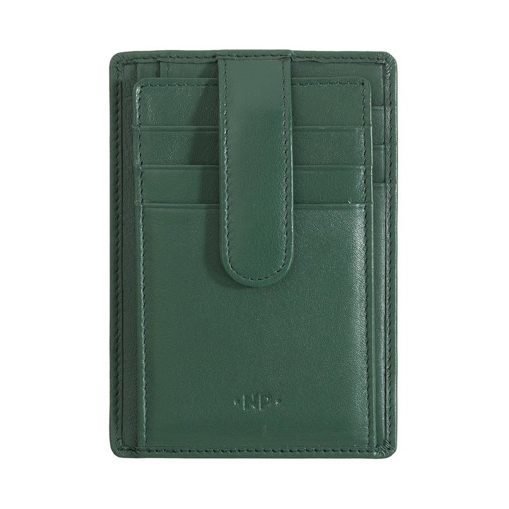 Nuvola Pelle Porta Carte di Credito Uomo Slim Ultrasottile in Pelle Nappa con Chiusura a Bottone