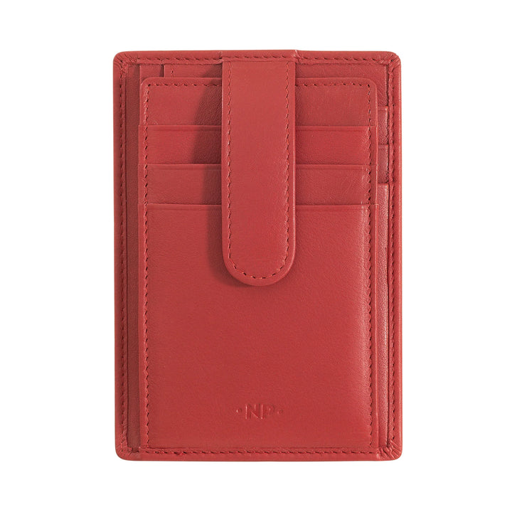 Nuvola Pelle Porta Carte di Credito Uomo Slim Ultrasottile in Pelle Nappa con Chiusura a Bottone