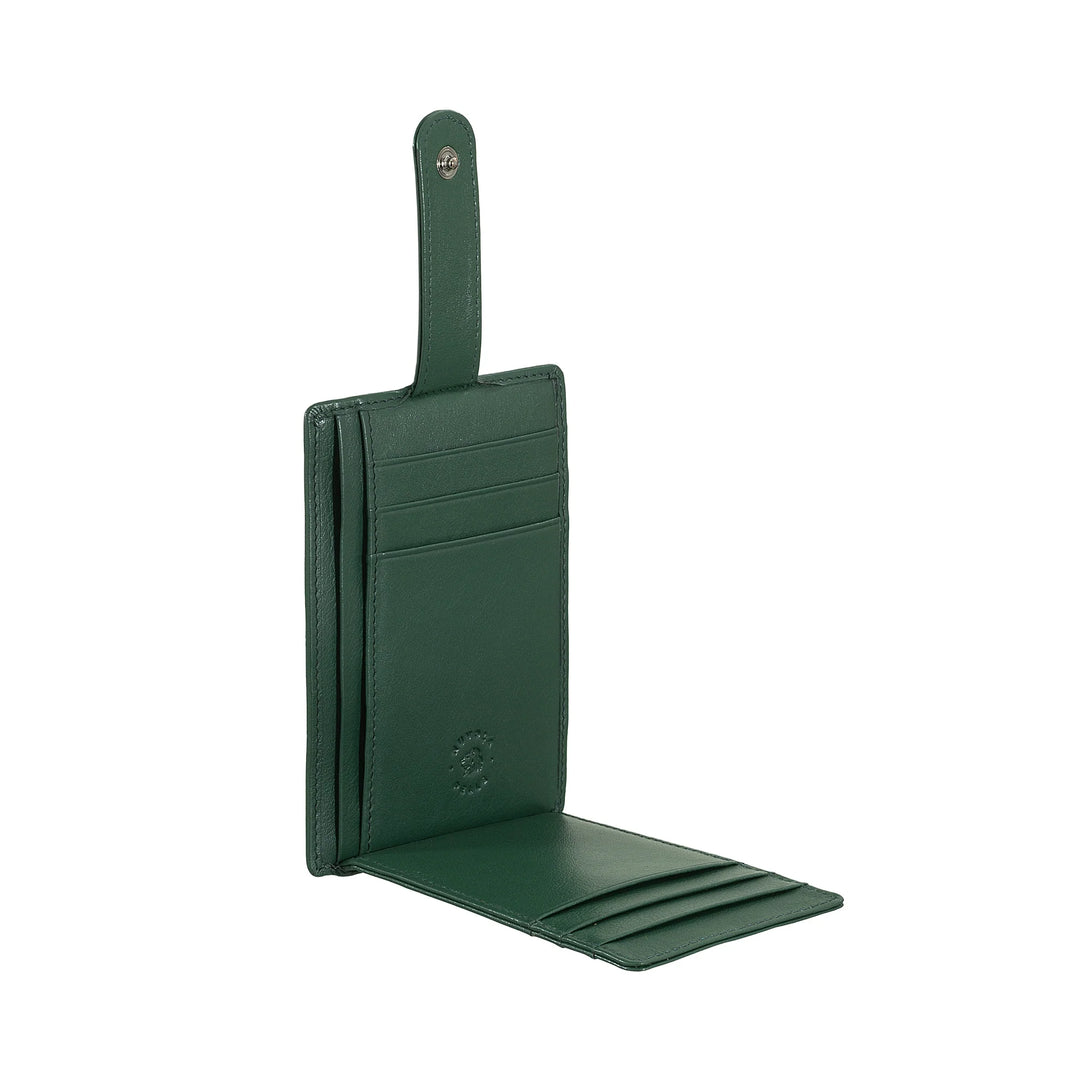 Nuvola Pelle Porta Carte di Credito Uomo Slim Ultrasottile in Pelle Nappa con Chiusura a Bottone
