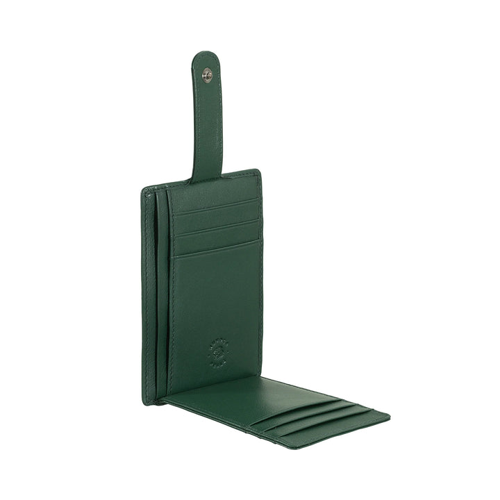 Nuvola Pelle Porta Carte di Credito Uomo Slim Ultrasottile in Pelle Nappa con Chiusura a Bottone