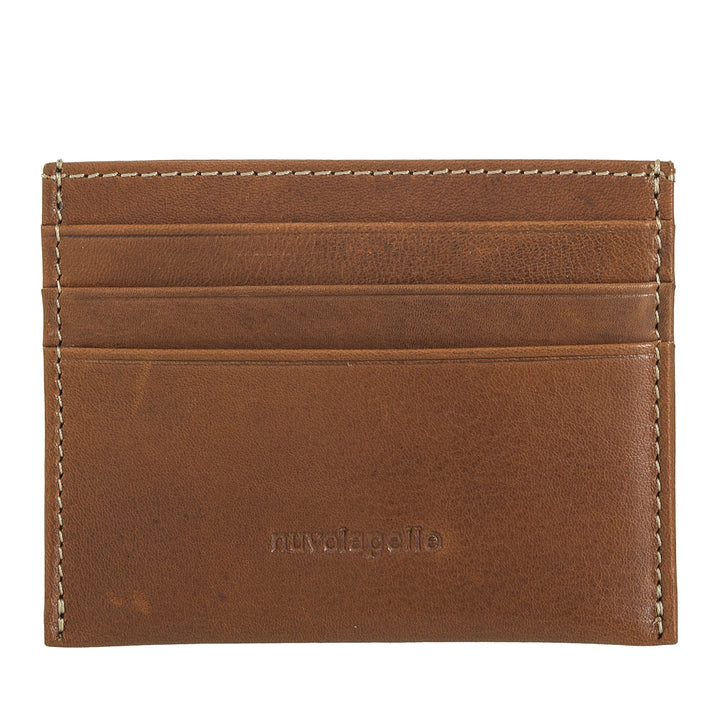 Nuvola Pelle Porta Carte Piccolo in Pelle – Slim Portacarte Uomo Donna Sottile Tascabile con Tasche per Tessere Biglietti da Visita dal Design Compatto