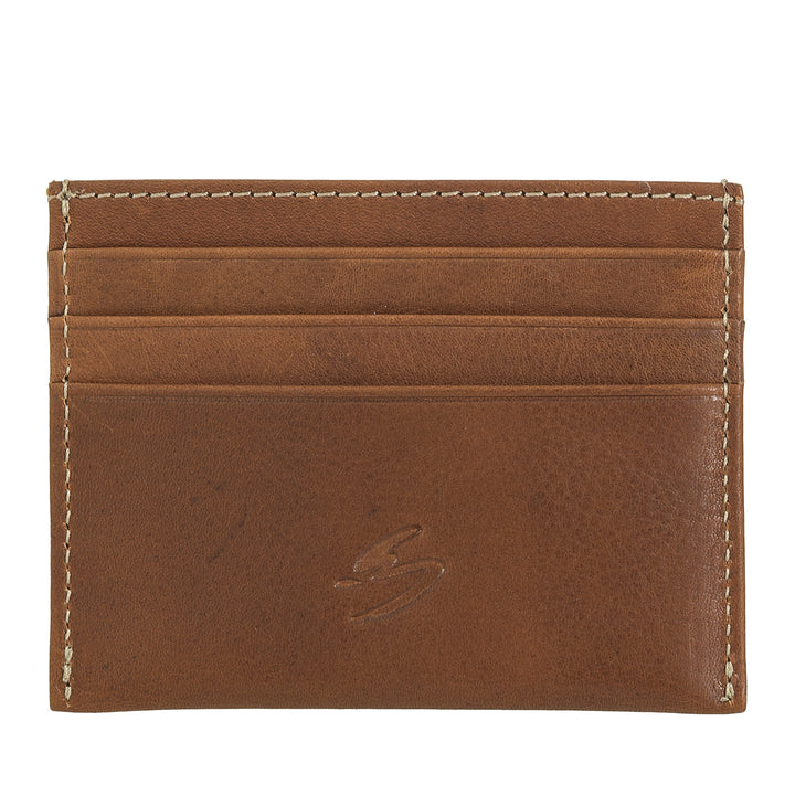 Nuvola Pelle Porta Carte Piccolo in Pelle – Slim Portacarte Uomo Donna Sottile Tascabile con Tasche per Tessere Biglietti da Visita dal Design Compatto