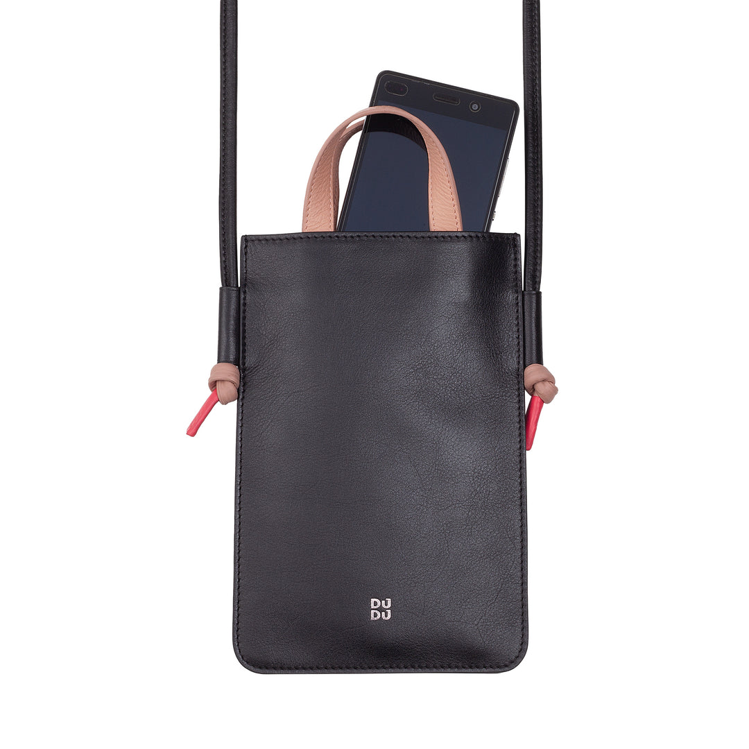 DUDU Borsa a Tracolla per Cellulare in Vera Pelle, Porta Smartphone da Collo da Spalla Elegante, Borsettina per Telefono Colorata