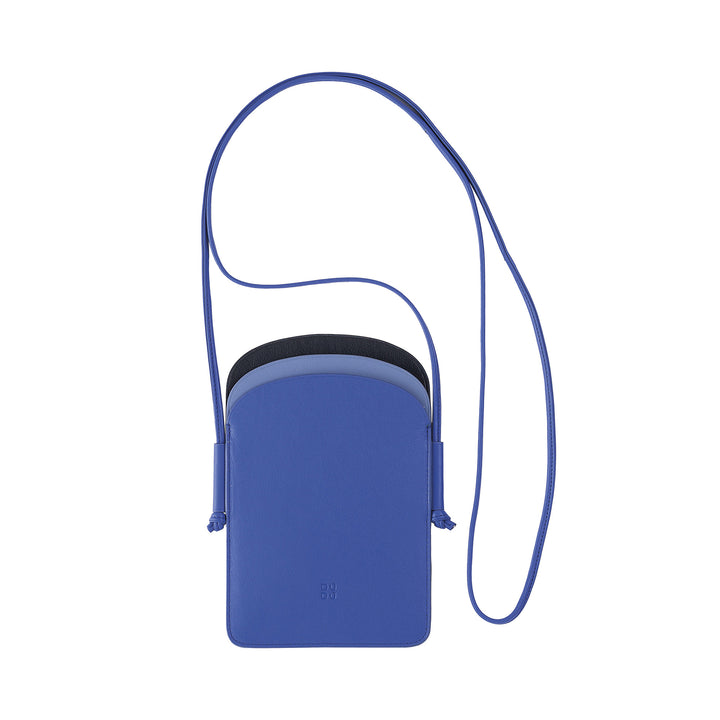 DUDU Porta Cellulare da Collo Donna in Pelle, Doppia Tasca Porta Smartphone, Tasca Porta Tessere, Tracolla Laccio Regolabile