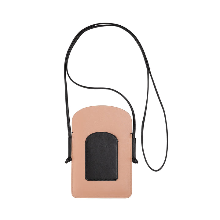 DUDU Porta Cellulare da Collo Donna in Pelle, Doppia Tasca Porta Smartphone, Tasca Porta Tessere, Tracolla Laccio Regolabile