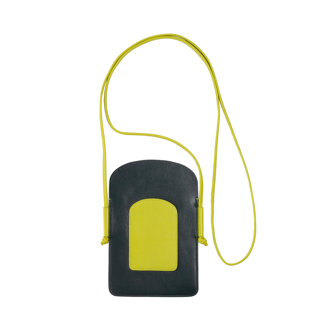 DUDU Porta Cellulare da Collo Donna in Pelle, Doppia Tasca Porta Smartphone, Tasca Porta Tessere, Tracolla Laccio Regolabile
