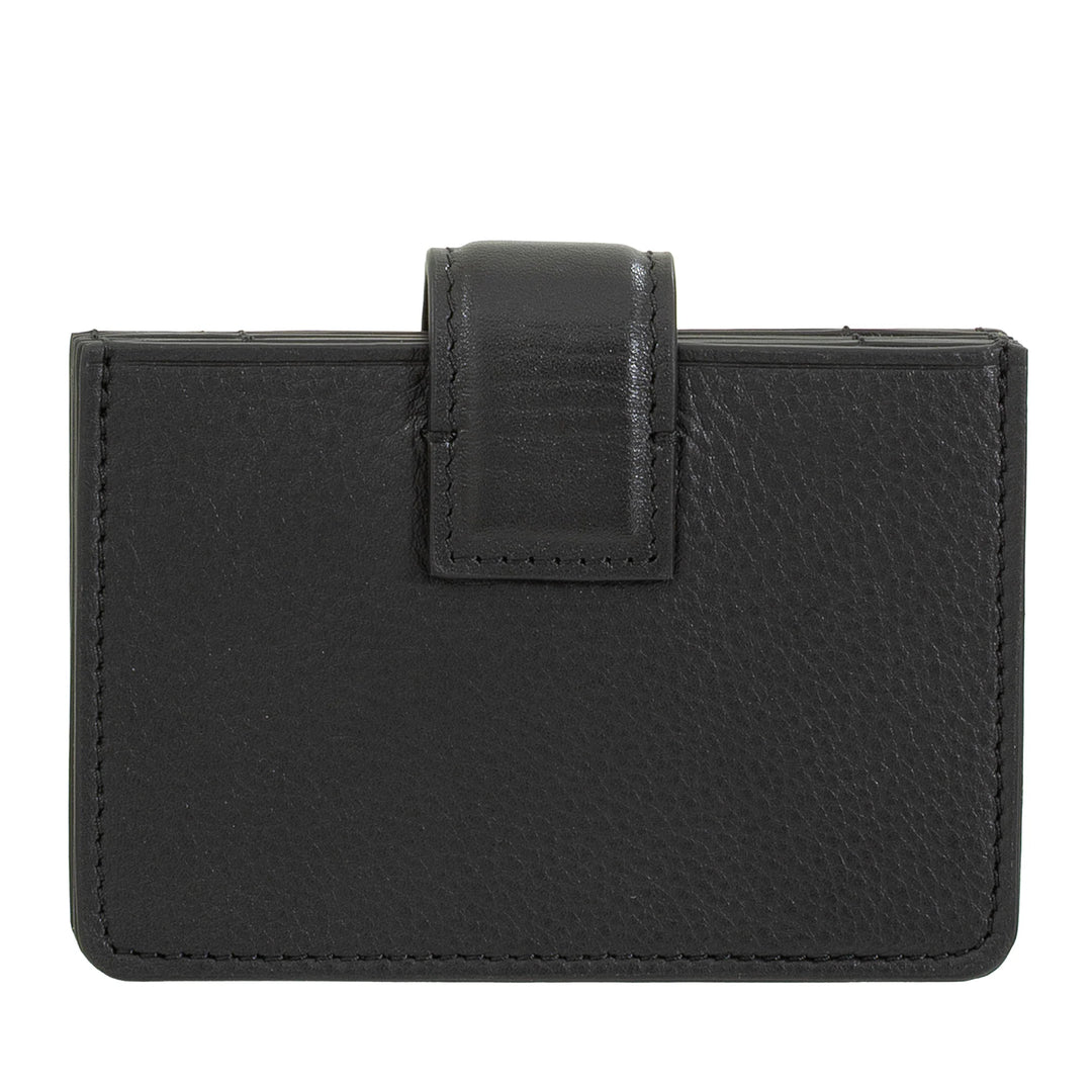 DUDU Porta Tessere Donna in Pelle a Fisarmonica - Porta Carte di Credito Compatto, Multi Carte e Chiusura con Bottone - Portacarte Elegante da Borsa