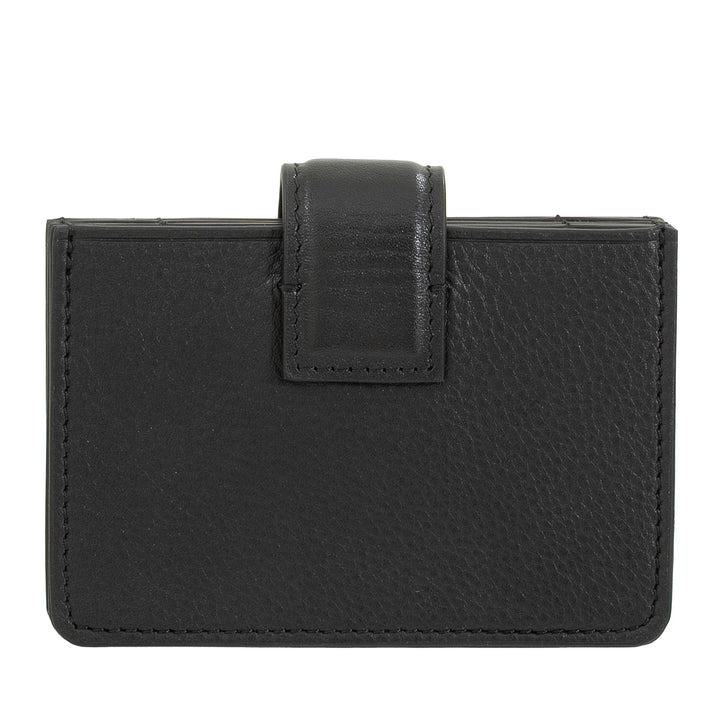 DUDU Porta Tessere Donna in Pelle a Fisarmonica - Porta Carte di Credito Compatto, Multi Carte e Chiusura con Bottone - Portacarte Elegante da Borsa