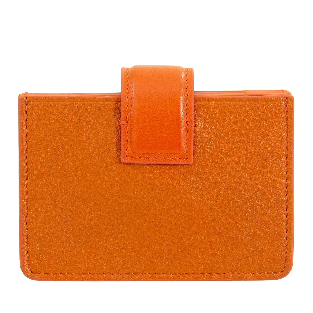 DUDU Porta Tessere Donna in Pelle a Fisarmonica - Porta Carte di Credito Compatto, Multi Carte e Chiusura con Bottone - Portacarte Elegante da Borsa