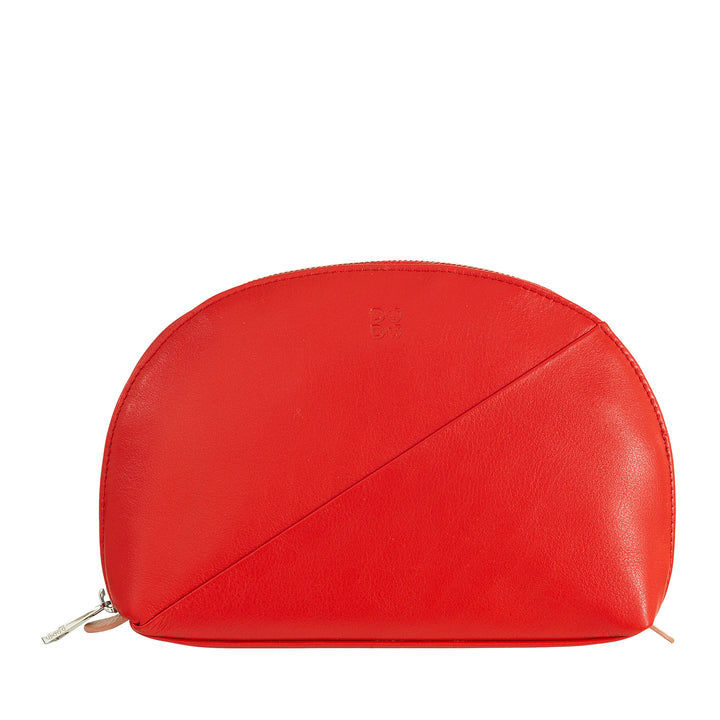DUDU Makeup Holder Clutch in Leather Travel Bag with Multicolor Zipper