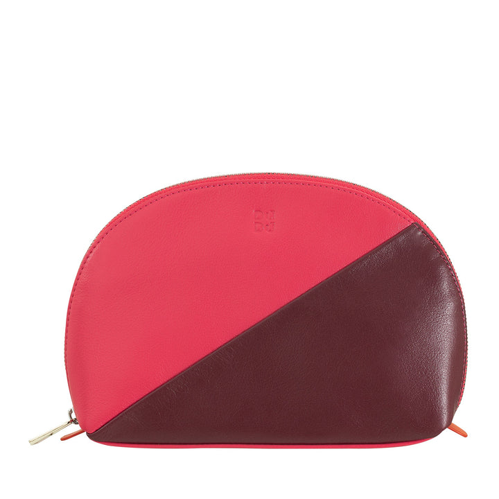 DUDU Makeup Holder Clutch in Leather Travel Bag with Multicolor Zipper