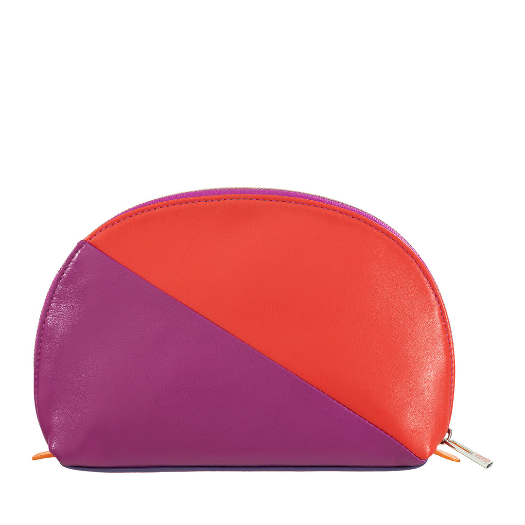 DUDU Make-up-Halter-Clutch aus Leder-Reisetasche mit mehrfarbigem Reißverschluss