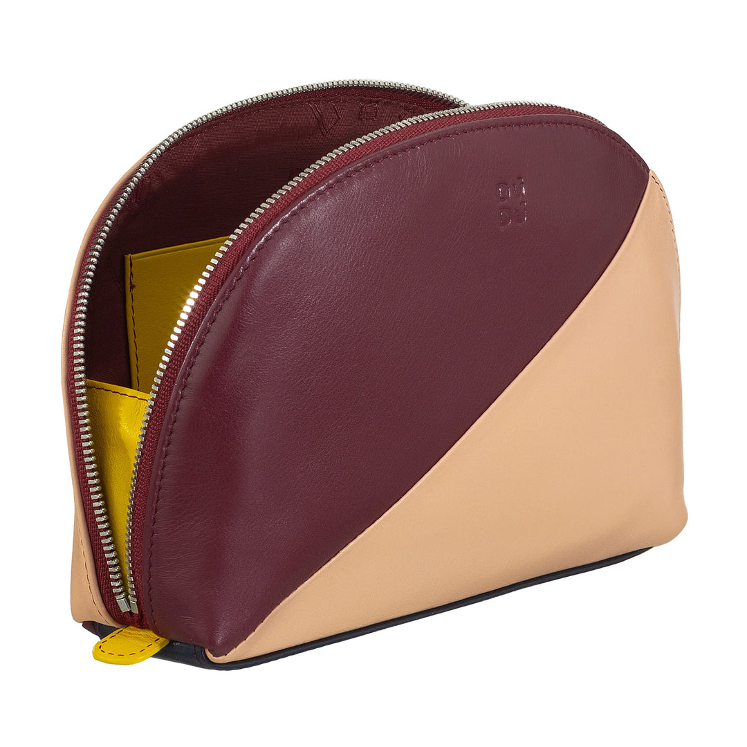 DUDU Make-up-Halter-Clutch aus Leder-Reisetasche mit mehrfarbigem Reißverschluss