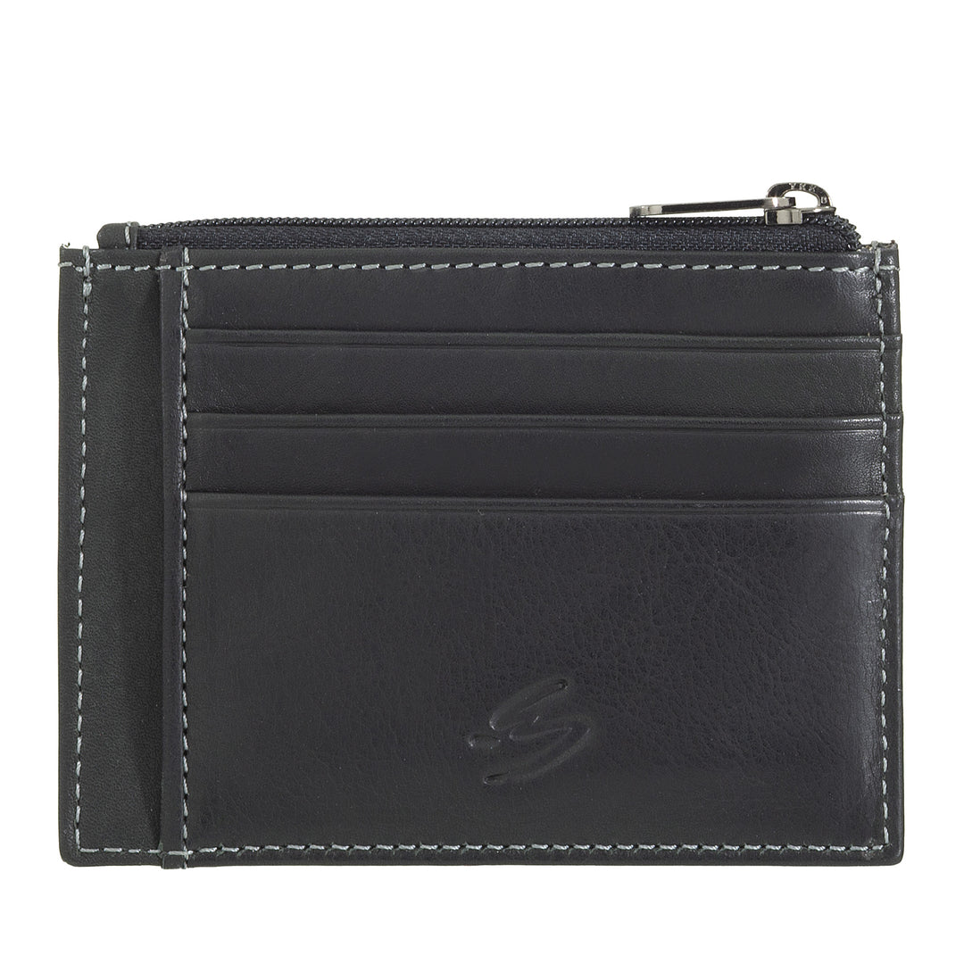 Nuvola Pelle Portacarte Credito in Pelle Uomo Donna – Porta Carte Slim Sottile con Scomparti e Tasca a Cerniera Zip – Elegante e Compatto