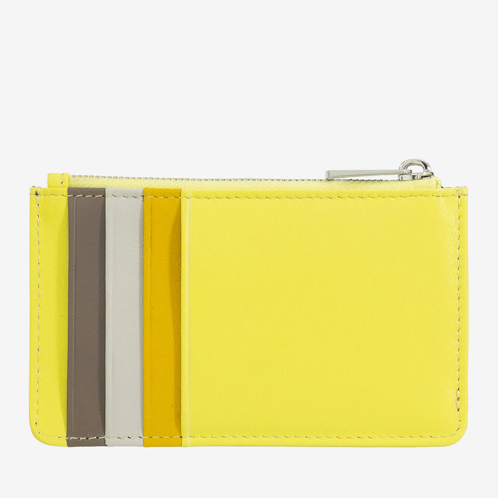 DUDU Porta Carte di Credito Uomo Donna in Pelle, Portafoglio Sottile Piccolo, 4 Porta Tessere Portacarte, con Chiusura a Cerniera