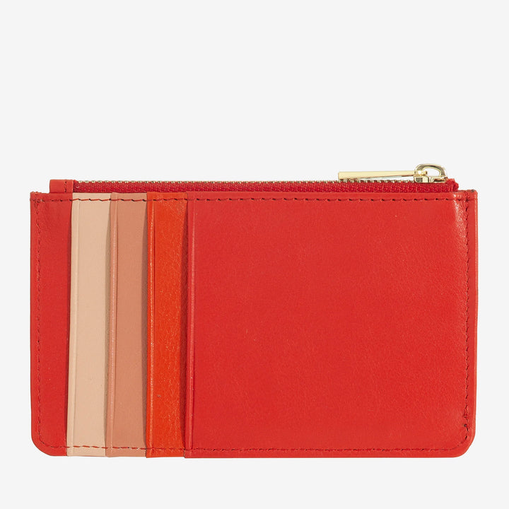 DUDU Porta Carte di Credito Uomo Donna in Pelle, Portafoglio Sottile Piccolo, 4 Porta Tessere Portacarte, con Chiusura a Cerniera
