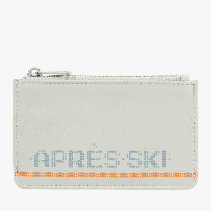 DUDU Porta Carte di Credito Uomo Donna in Pelle, Portafoglio Sottile Piccolo Après Ski, 4 Porta Tessere Portacarte, Portamonete a Cerniera Zip
