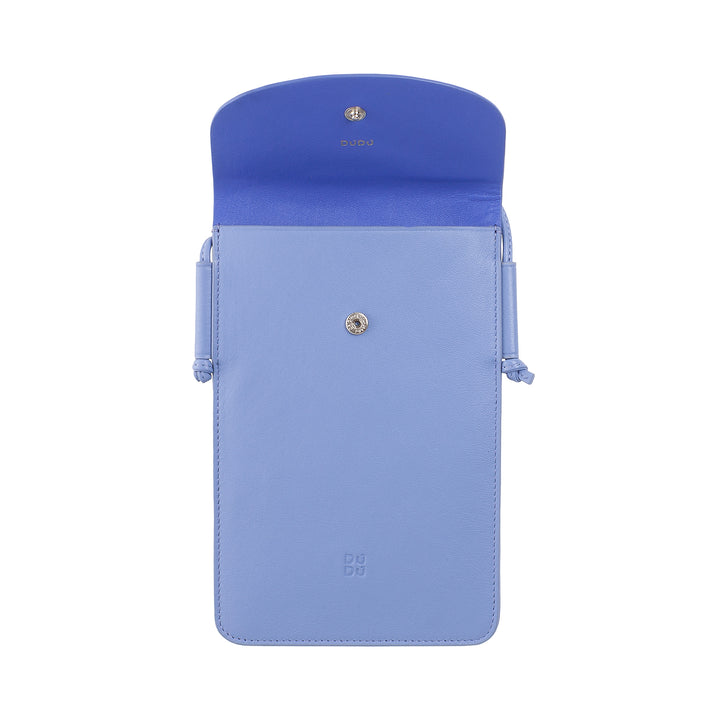 DUDU Custodia Porta Cellulare da Collo in Pelle, Astuccio Porta Smartphone fino a 6,7 Pollici con Bottone, Laccio Tracolla Regolabile, Design Sottile