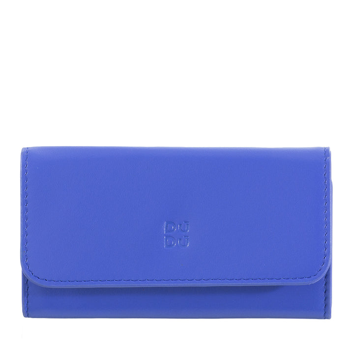 DUDU Astuccio Portachiavi in Pelle Colorato con 5 Anelli per Chiavi di Casa Auto, Design Minimal, con Bottone