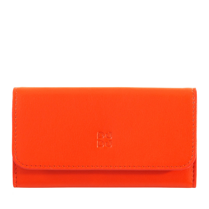 DUDU Astuccio Portachiavi in Pelle Colorato con 5 Anelli per Chiavi di Casa Auto, Design Minimal, con Bottone